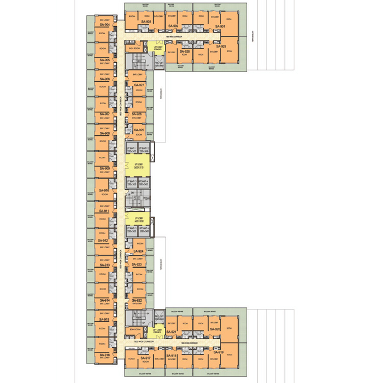 Satya The Hive Sector 102 Dwarka Expressway Gurgaon- Ninth Floor Studio Appts. and Service Suires Layout