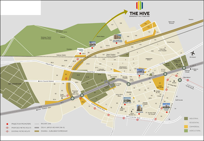 Satya The Hive Sector 102 Dwarka Expressway Gurgaon- Location Map
