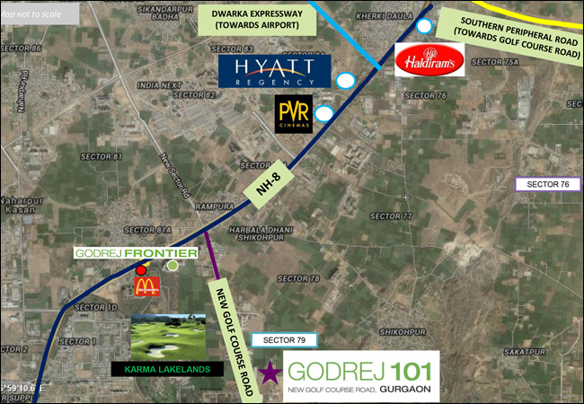 Godrej 101 Sector 79 Gurgaon- Location Map