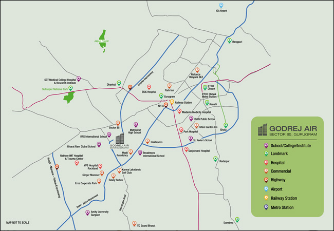 Godrej Air Sector 85 Gurgaon- Location Map