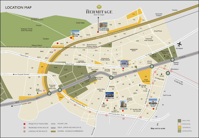 Satya The Hermitage Sector 103 Dwarka Expressway Gurgaon- Location Map